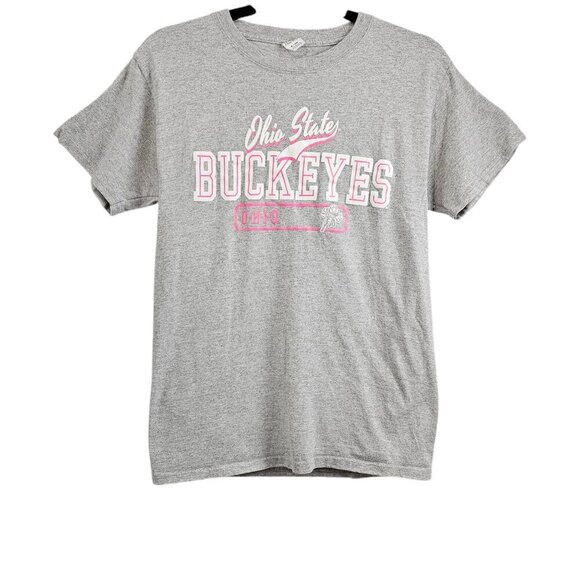 Ohio State Buckeyes Gray And Pink Graphic Team T-Shirt - Picture 1 of 7